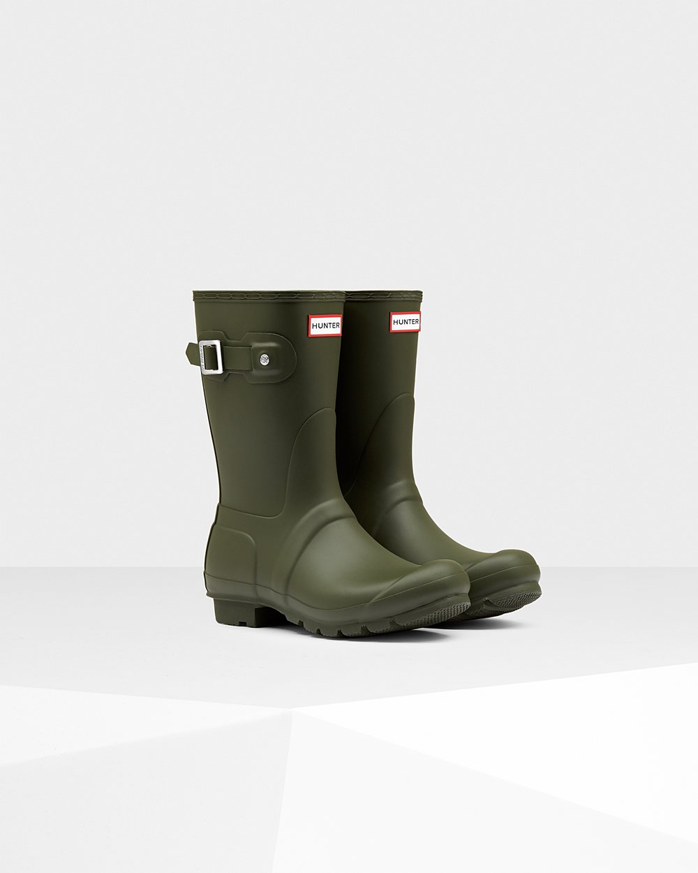 Womens Short Rain Boots - Hunter Original (27GXRBWIY) - Dark Olive